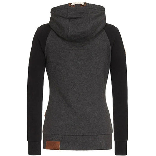 Drune | Kapuzenpullover mit Reißverschluss Slim Fit Strickstoff Rippbündchen Tasche und Kordelzugkapuze