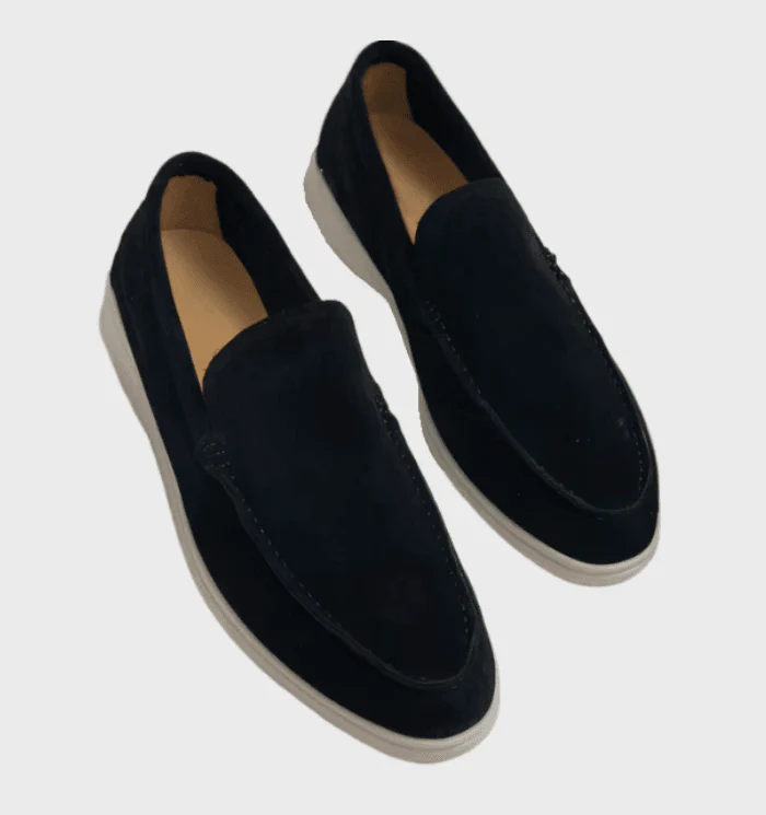 Drune | Slipper Wildleder Look Schlupf Mokassin Naht Slim Passform
