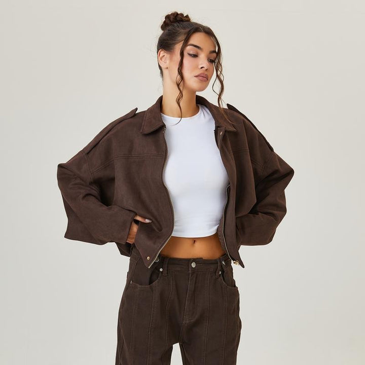 Drune | Wildleder Bomberjacke