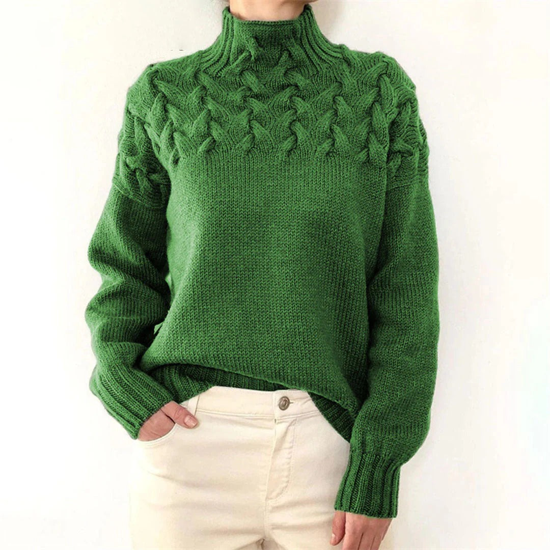 Drune | Wolle Kabelstrick Rollkragenpullover Grobstrickpullover