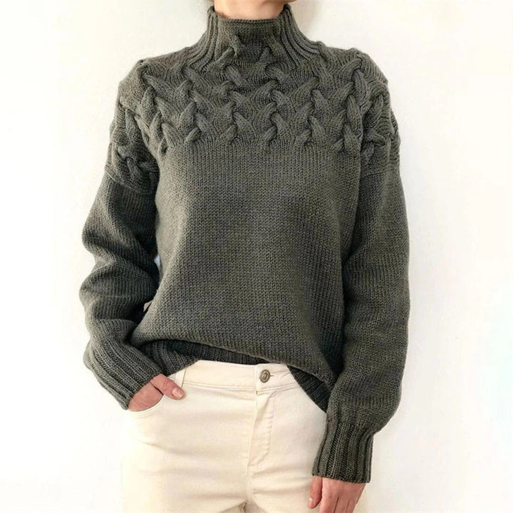 Drune | Wolle Kabelstrick Rollkragenpullover Grobstrickpullover
