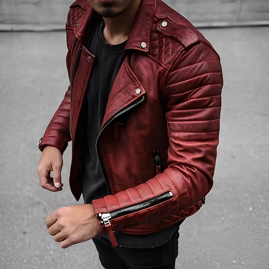 Drune | Retro Lederjacke für Herren im stilvollen Design