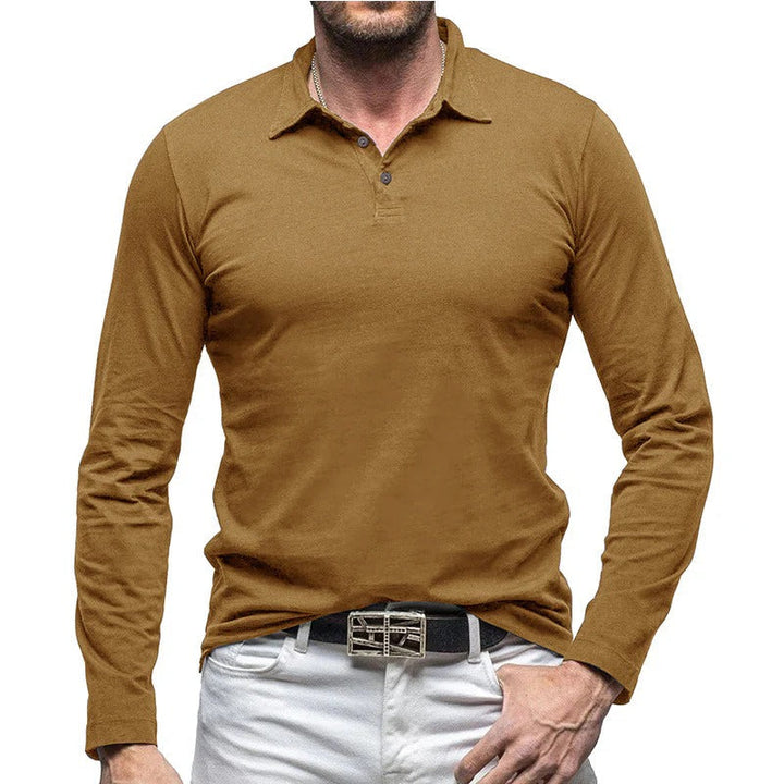 Drune | Piqué Shirt Slim Fit Langarm Knopfverschluss Baumwolle Smart Lässig