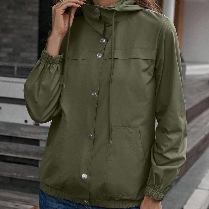 Drune | Regenjacke Wasserdicht Winddicht Lockere Passform Kapuze und Taschen
