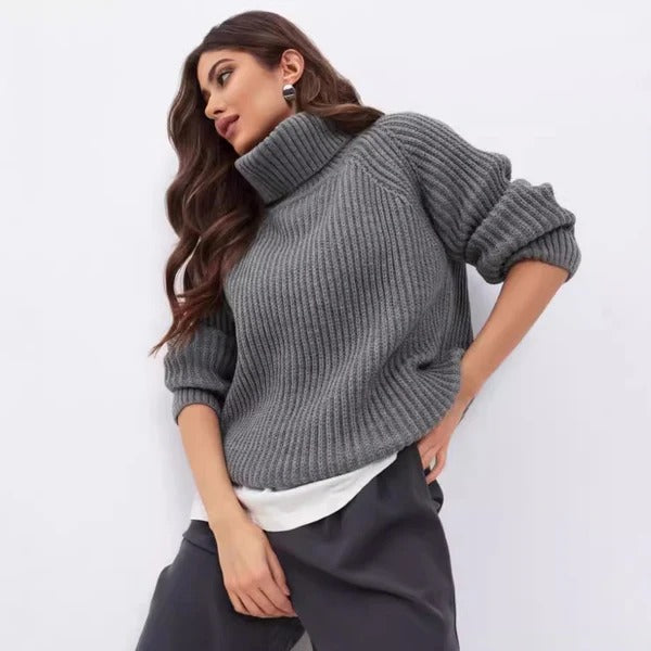 Drune | Relaxed Fit Hoher Rollkragen Gerippte Wollmischung
