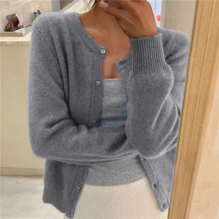 Drune | Strickjacke Wollmischung Lockere Passform Dekorative Knöpfe Gerippte Bündchen