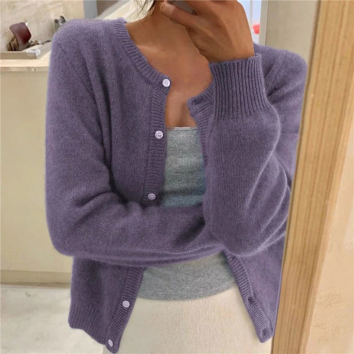 Drune | Strickjacke Wollmischung Lockere Passform Dekorative Knöpfe Gerippte Bündchen