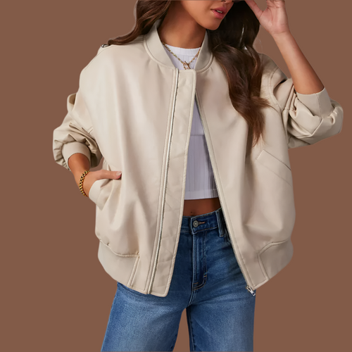 Drune | Damen Freizeitjacke – Lockere Passform – Leicht – Reißverschluss vorne – Gerippter Besatz – Taschen