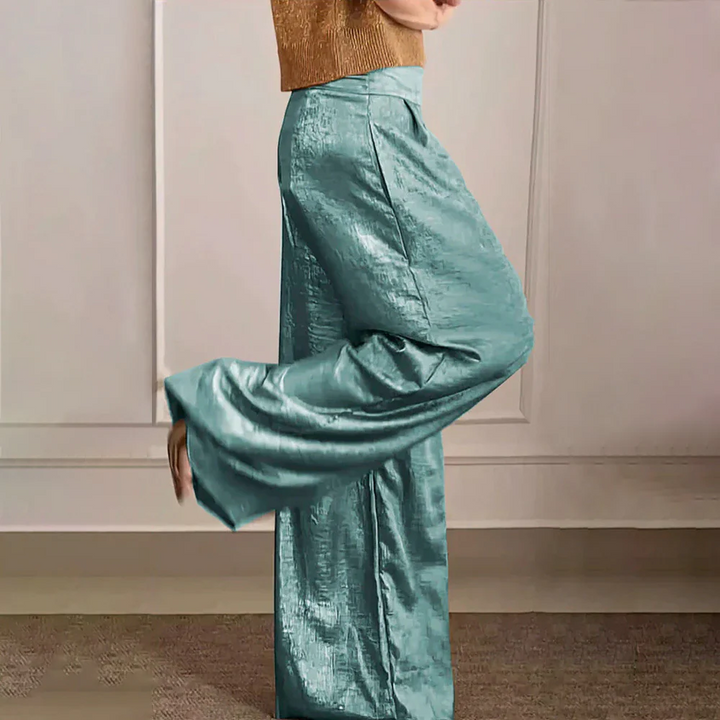 Drune | Weite Beine Hohe Taille Leicht Seidiger Fall Elegante Passform