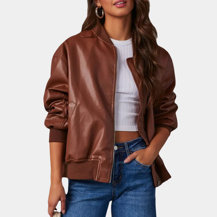 Drune | Damen Freizeitjacke – Lockere Passform – Leicht – Reißverschluss vorne – Gerippter Besatz – Taschen