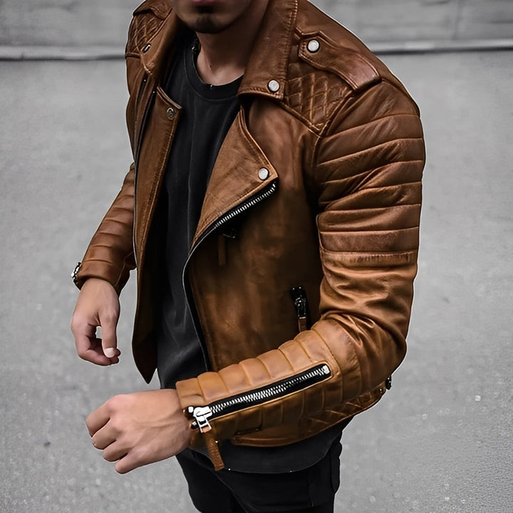 Drune | Retro Lederjacke für Herren im stilvollen Design