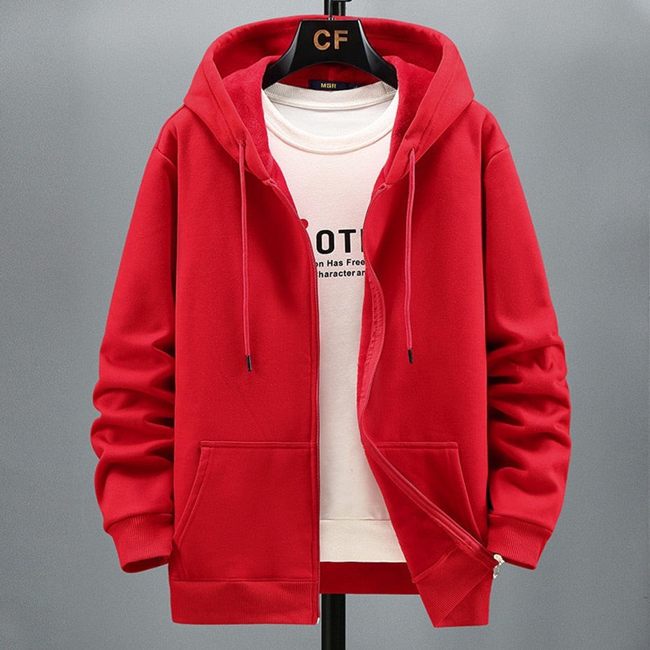 Drune | Kapuzenpullover Strickjacke Fleece Lockere Passform Reißverschluss Schichtverwendung