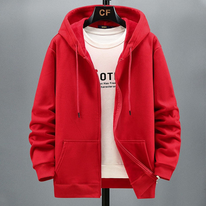 Drune | Kapuzenpullover Strickjacke Fleece Lockere Passform Reißverschluss Schichtverwendung
