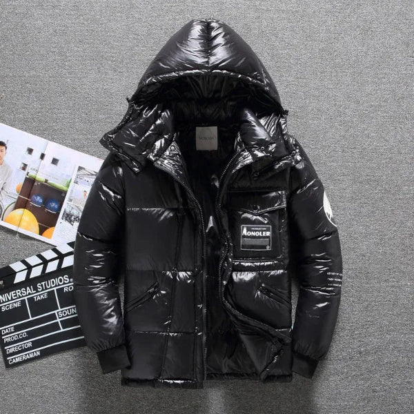 Drune | Steppdaunenjacke Kapuze Glänzende Jacke