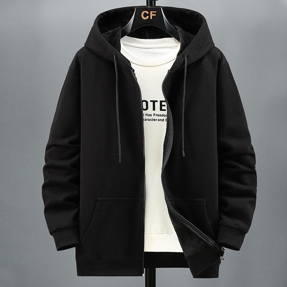 Drune | Kapuzenpullover Strickjacke Fleece Lockere Passform Reißverschluss Schichtverwendung