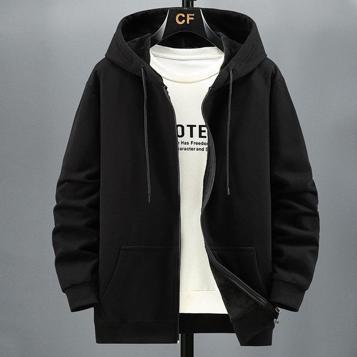 Drune | Kapuzenpullover Strickjacke Fleece Lockere Passform Reißverschluss Schichtverwendung