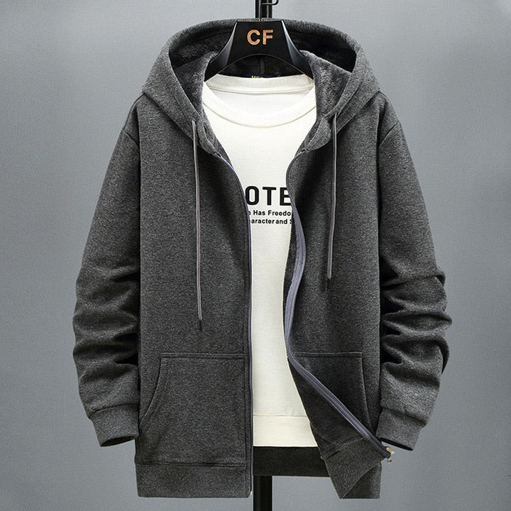 Drune | Kapuzenpullover Strickjacke Fleece Lockere Passform Reißverschluss Schichtverwendung