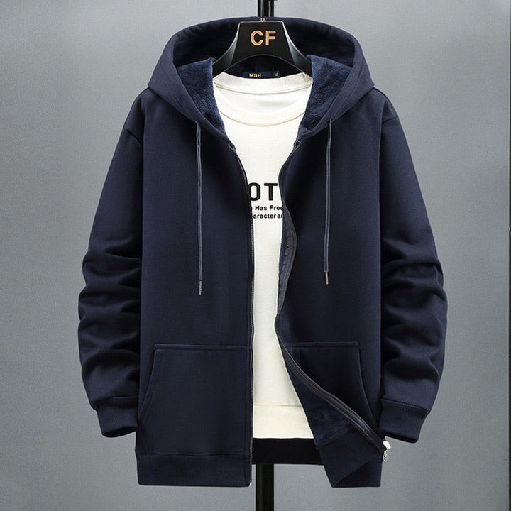 Drune | Kapuzenpullover Strickjacke Fleece Lockere Passform Reißverschluss Schichtverwendung