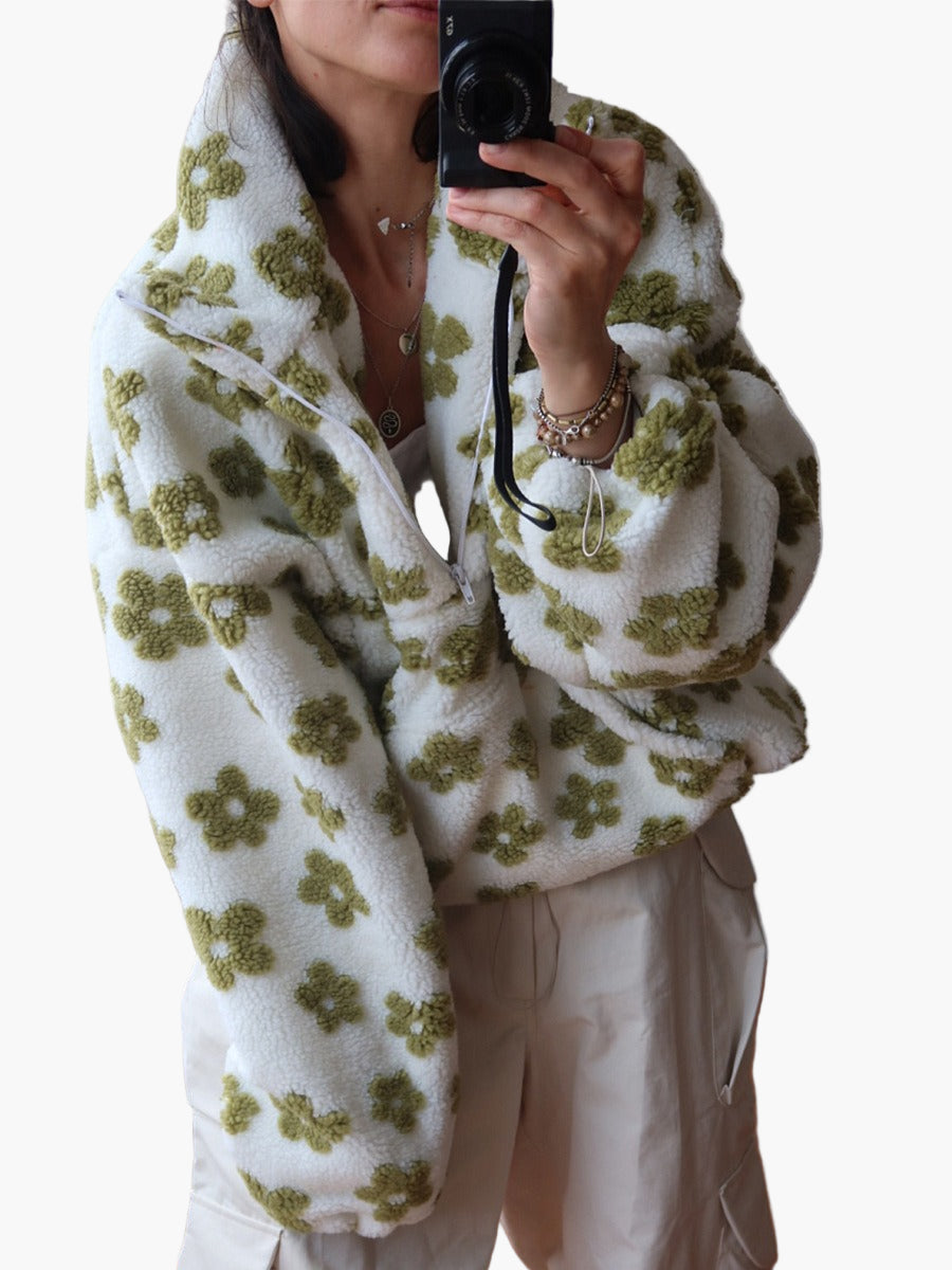 Drune | Kuschelpullover mit Blumenmuster - Boho Stil für Herbst und Freizeit