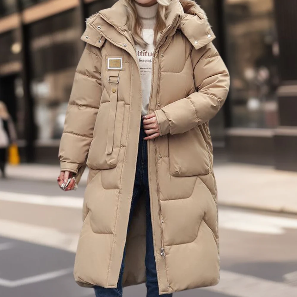 Drune | Damen gesteppter Mantel – Oversized Passform – Mit Kapuze – Lang – Isolierte Wärme