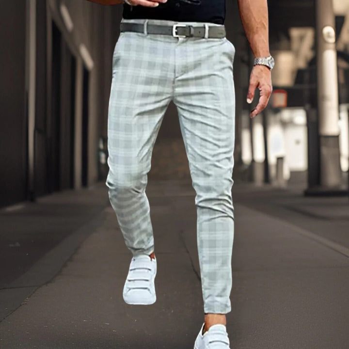 Drune | Chinos Slim Fit Baumwollmischung Karomuster Vollständig Smart Lässig