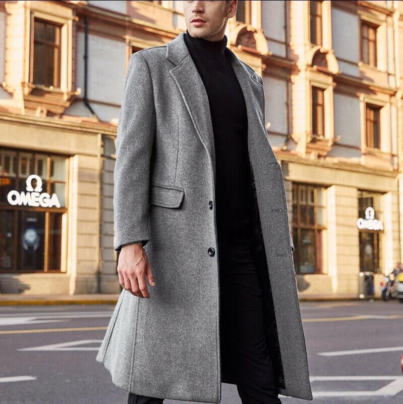 Drune | Trenchcoat Taillierte Passform Wollmix Langes Modell Klassische Revers