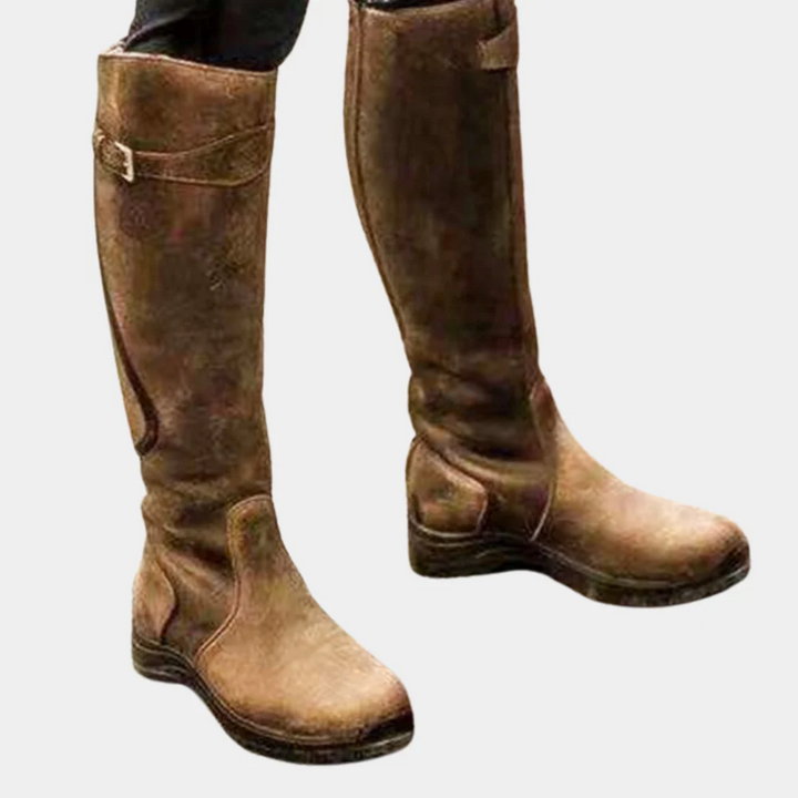 Drune | Knöchelhöhe Stiefel - Slim Fit - Wasserabweisendes Wildleder-Look - Riemen-Schnallen-Detail