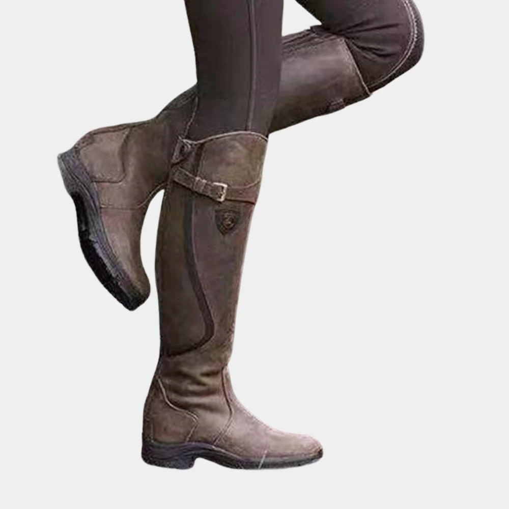 Drune | Knöchelhöhe Stiefel - Slim Fit - Wasserabweisendes Wildleder-Look - Riemen-Schnallen-Detail