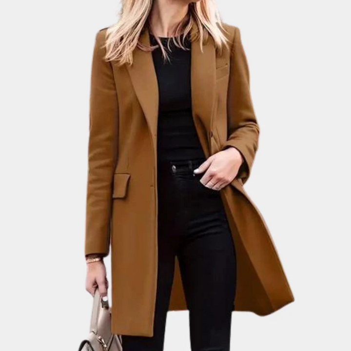 Drune | Trenchcoat Taillierte Passform mittellange Länge Minimalistisches Design Klappentaschen