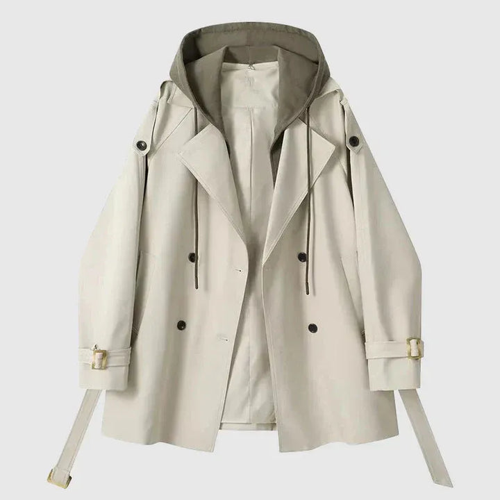 Drune | Trenchcoat - Oversized Fit - Mit Kapuze - Baumwolle - Doppelt breasted Gürtelschnitt