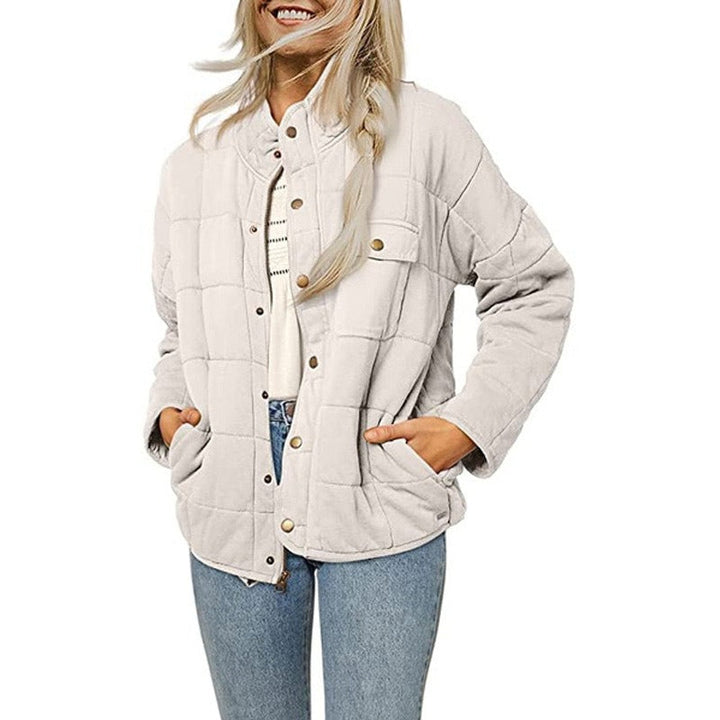 Drune | Damen Steppjacke – Lockere Passform – Stehkragen – Knopfleiste – Eingrifftaschen