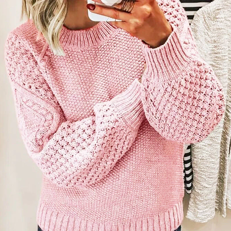 Drune | Sweater aus Wollmischung Übergröße Passform Kabelstrick Ballonärmel