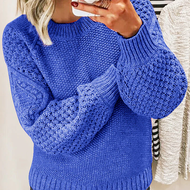 Drune | Sweater aus Wollmischung Übergröße Passform Kabelstrick Ballonärmel