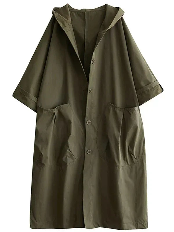 Drune | Trenchcoat - Übergröße - Wasserabweisend mit Kapuze - Vollständig mit Taschen