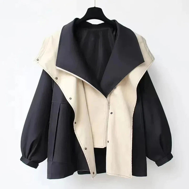 Drune | Damenmantel – Oversized Fit – Wollmischung – Statement-Kragen – Knopfverschluss