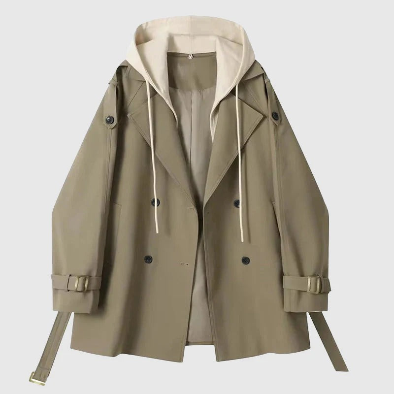 Drune | Trenchcoat - Oversized Fit - Mit Kapuze - Baumwolle - Doppelt breasted Gürtelschnitt