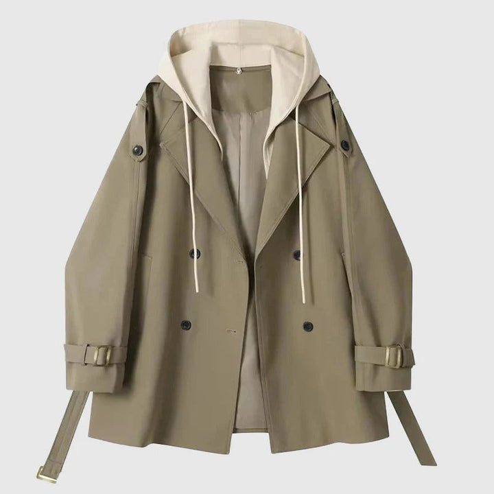 Drune | Trenchcoat - Oversized Fit - Mit Kapuze - Baumwolle - Doppelt breasted Gürtelschnitt