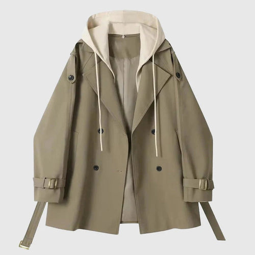Drune | Trenchcoat - Oversized Fit - Mit Kapuze - Baumwolle - Doppelt breasted Gürtelschnitt
