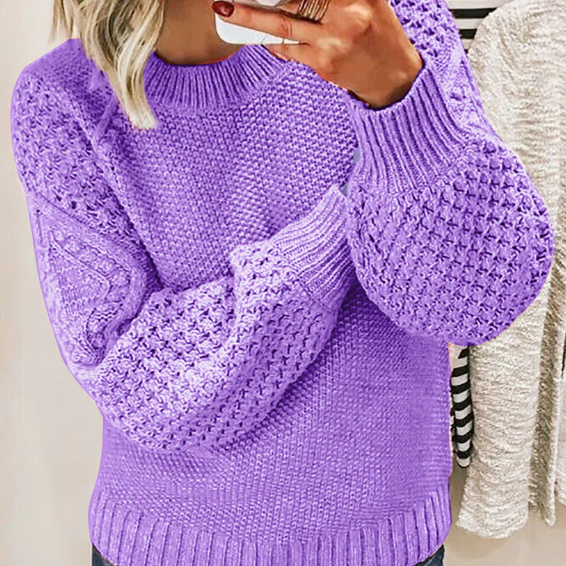 Drune | Sweater aus Wollmischung Übergröße Passform Kabelstrick Ballonärmel