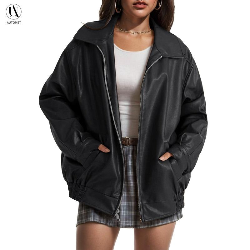 Drune | Leder Bomberjacke