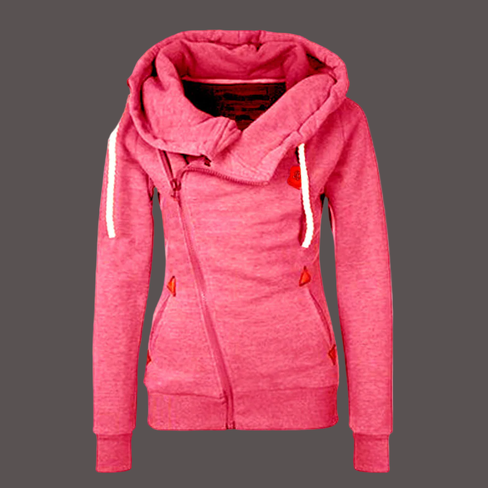 Drune | Kapuzenpullover Jacke Asymmetrischer Reißverschluss