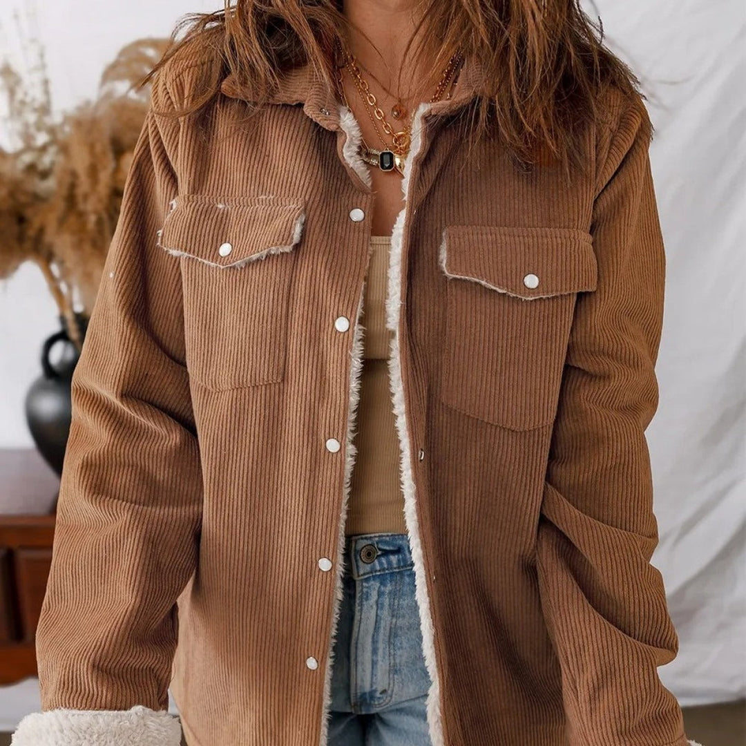 Drune | Damen Fleece gefütterte Cordjacke Liora