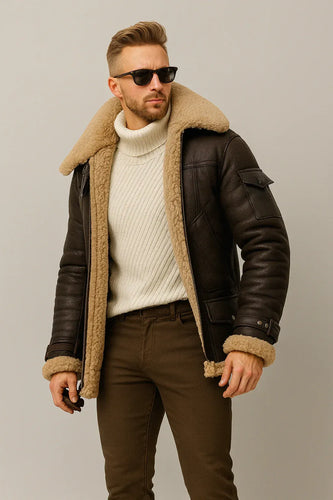 Drune | Winter-Lederjacke mit Lammfellfutter