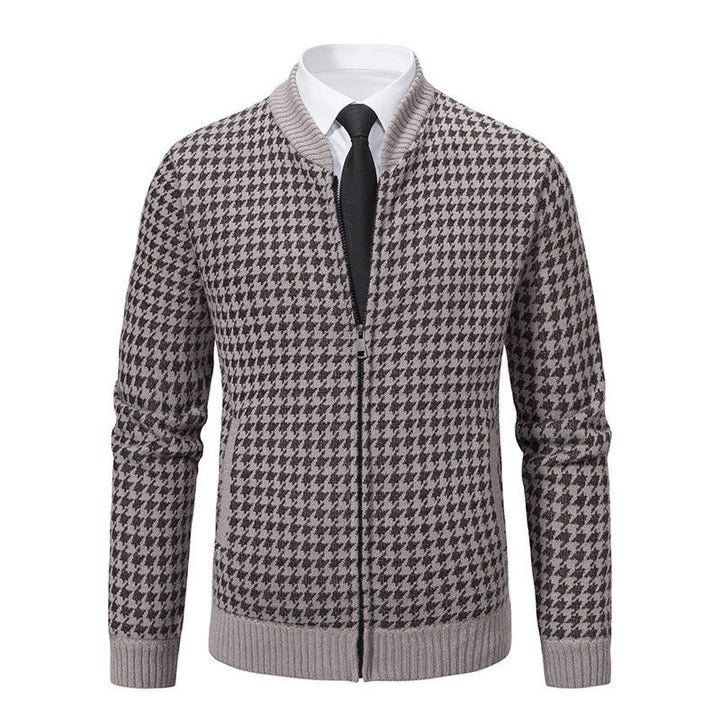 Drune | Herrenstrickjacke mit Hahnentrittmuster - Søren