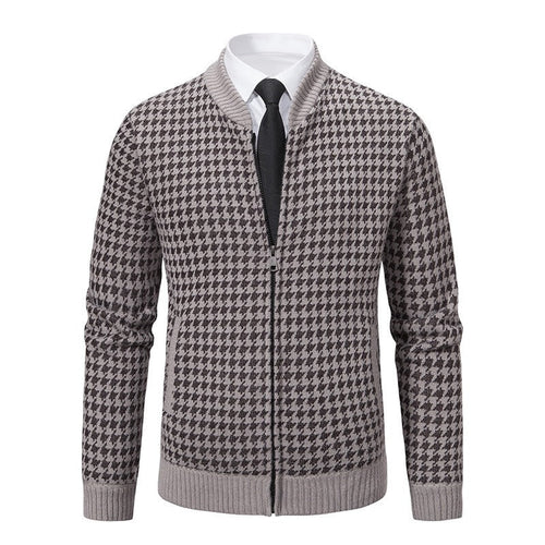 Drune | Herrenstrickjacke mit Hahnentrittmuster - Søren