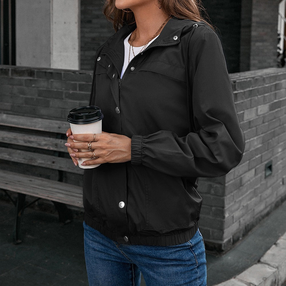 Drune | Regenjacke Wasserdicht Winddicht Lockere Passform Kapuze und Taschen