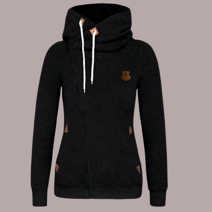 Drune | Kapuzenpullover Jacke Asymmetrischer Reißverschluss