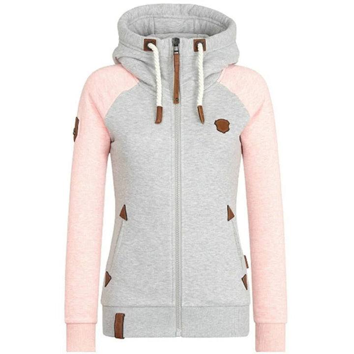 Drune | Kapuzenpullover mit Reißverschluss Slim Fit Strickstoff Rippbündchen Tasche und Kordelzugkapuze