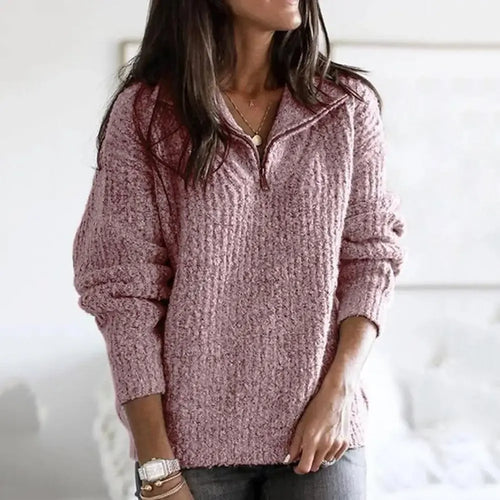Drune | Halb-Zip Pullover - Lockere Passform - Grobstrick - Weiche Wolle - Freizeitkleidung