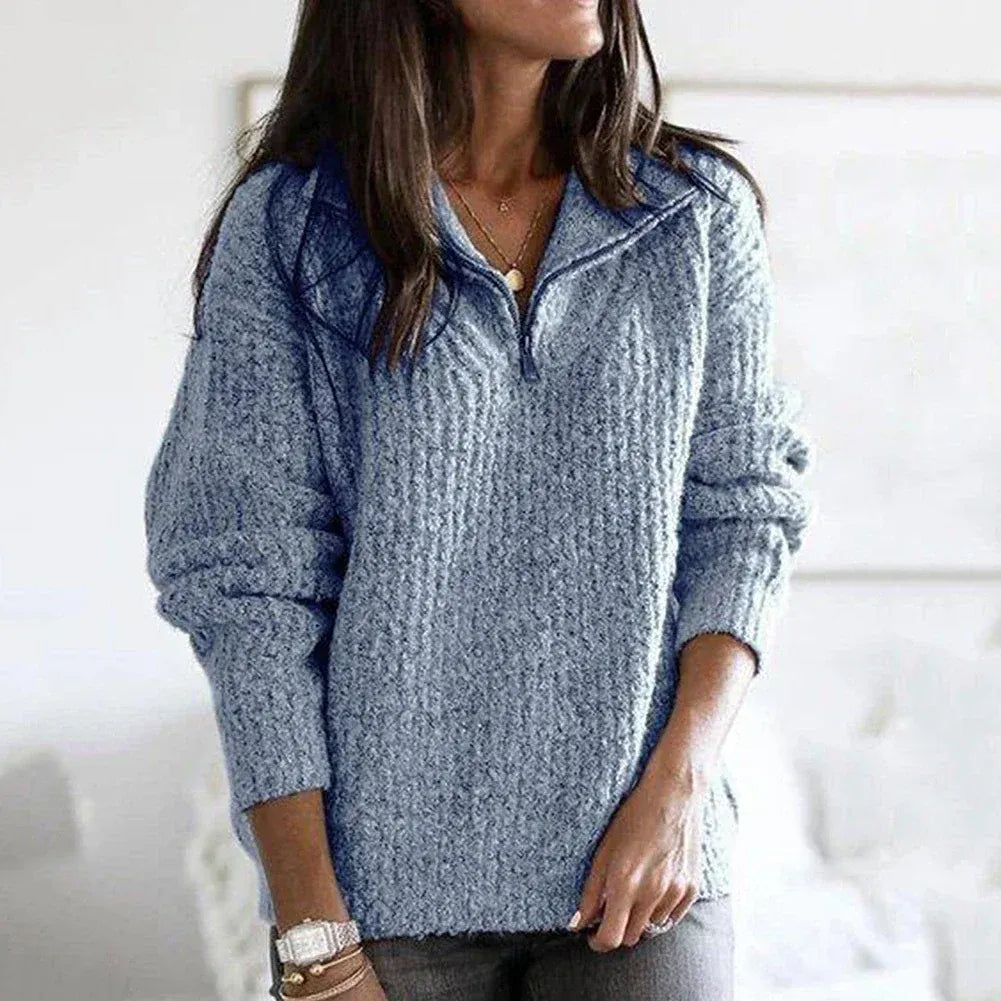Drune | Halb-Zip Pullover - Lockere Passform - Grobstrick - Weiche Wolle - Freizeitkleidung